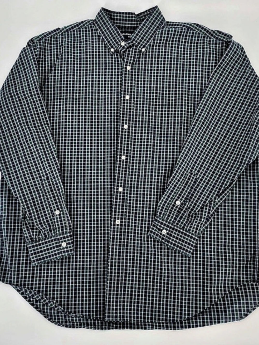 Ralph Lauren Golf Plaid Cotton Button Down Green & Blue XXL